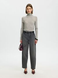 MERINO YÜN BALIKÇI YAKA, Light Grey Melange, highres