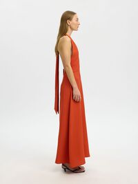 HALTER YAKA ELBISE MAXI ELBISE, Potters Clay, highres