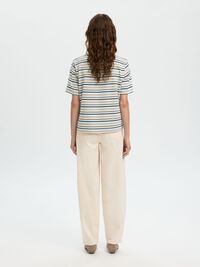 STRIPED BOXY FIT T-SHIRT, Cashmere Blue, highres