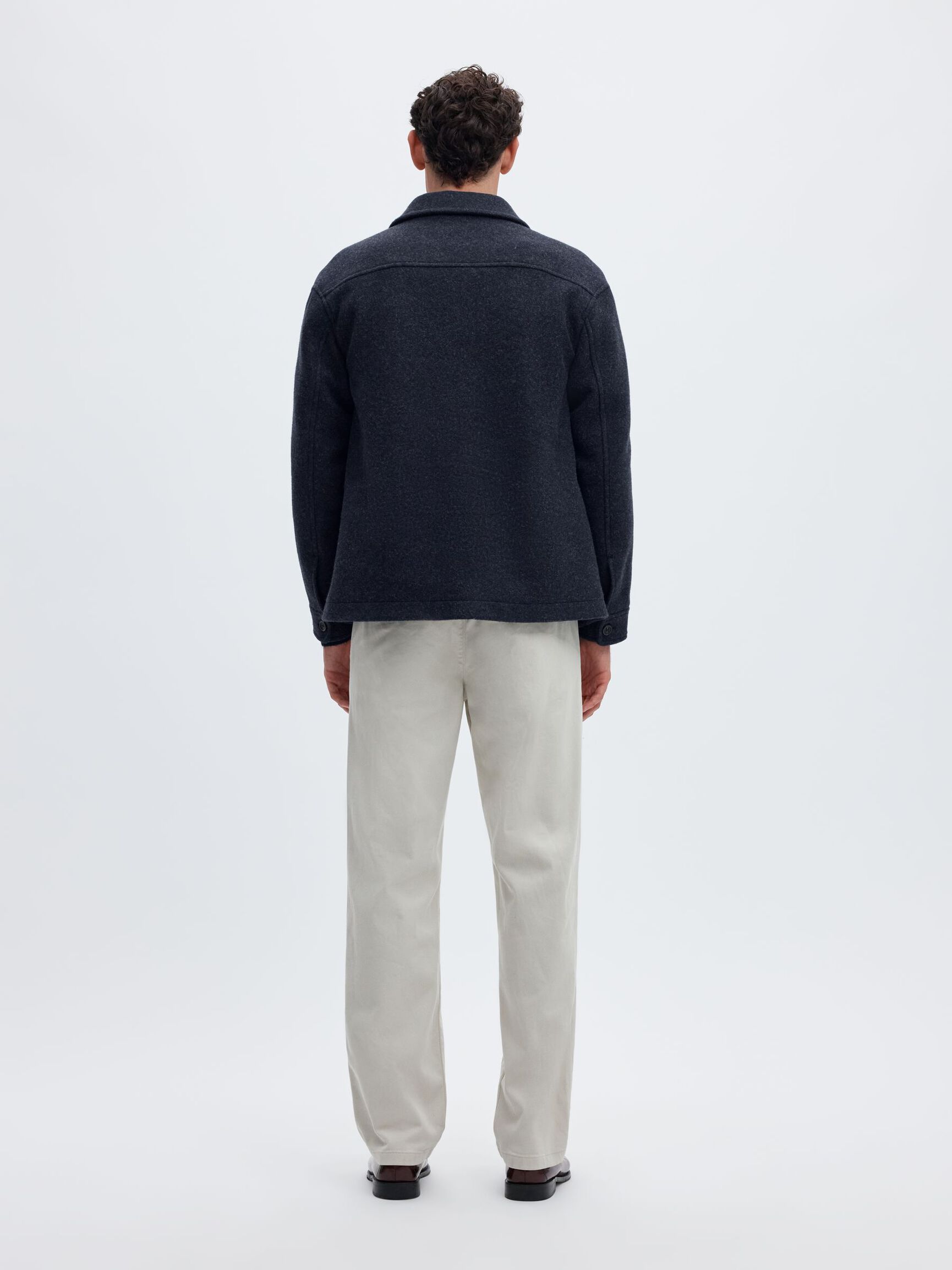 WOOL BLEND SHACKET, Sky Captain, highres
