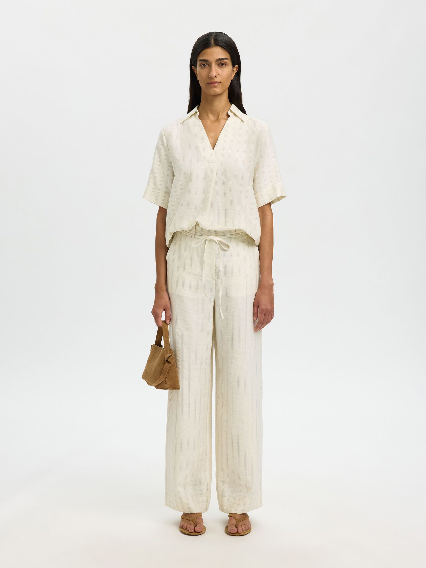 REGULAR FIT TROUSERS, Egret, highres