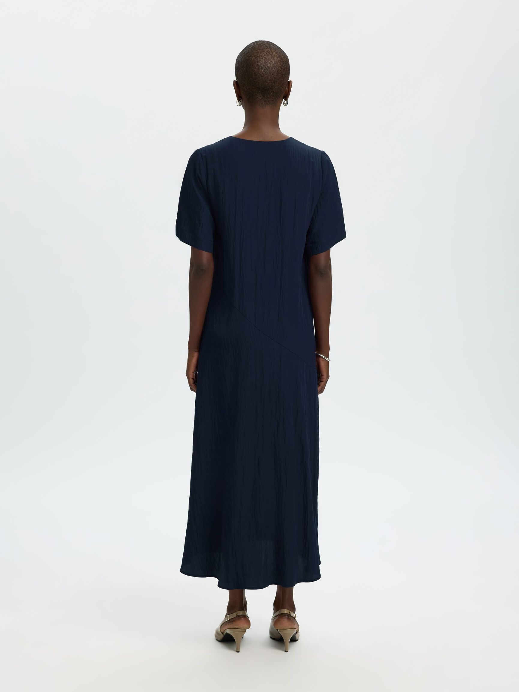 VISCOSE BLEND MAXI DRESS, Dark Sapphire, highres