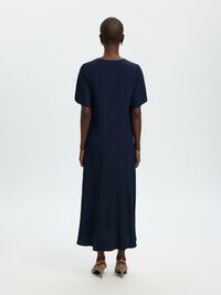 VISCOSE BLEND MAXI DRESS, Dark Sapphire, highres
