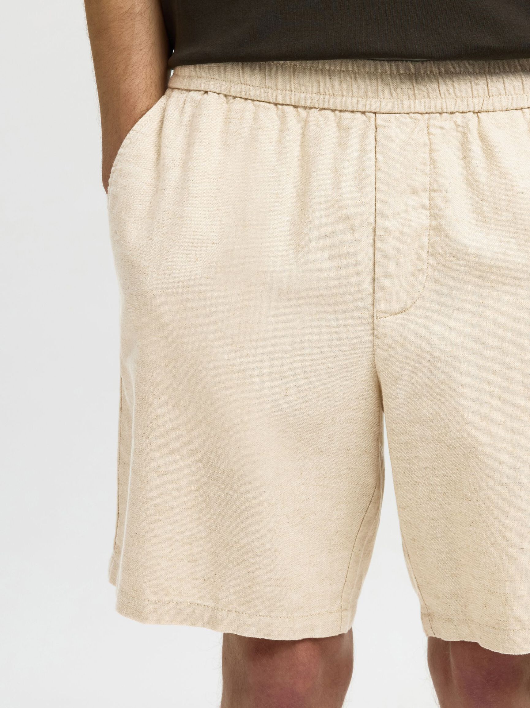 REGULAR FIT KETEN KARIŞIMLI ŞORT ŞORT, Birch, highres