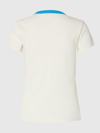 COTTON SHORT-SLEEVED T-SHIRT, Egret, highres
