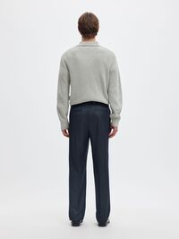 UZUN KOLLU TRIKO POLO ÖRGÜ POLO TIŞÖRT, Light Grey Melange, highres