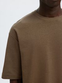 LOOSE FIT BISIKLET YAKA TIŞÖRT TIŞÖRT, Chocolate Chip, highres