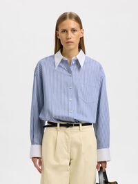 OVERSIZED LONG SLEEVED SHIRT, Dusty Blue, highres
