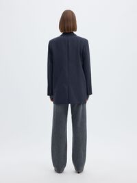 VISCOSE BLEND OVERSIZED BLAZER, Dark Sapphire, highres