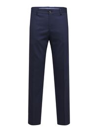 WOVEN WOOL BLEND TROUSERS, Navy Blazer, highres