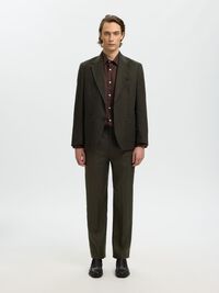 REGULAR FIT KETEN BLAZER BLAZER, Peat, highres