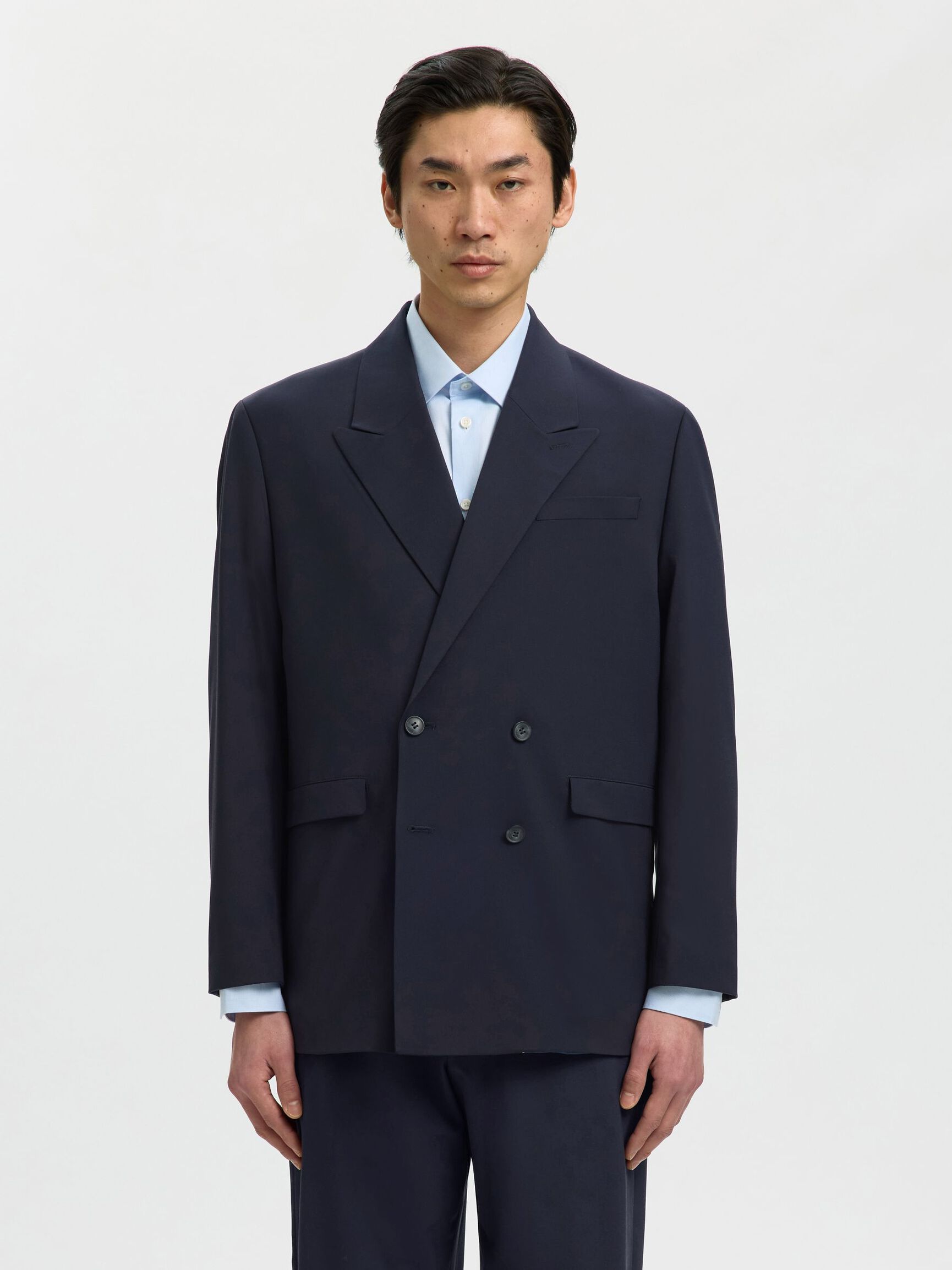 RELAXED FIT KRUVAZE ÇIFT DÜĞMELI BLAZER, Navy Blazer, highres