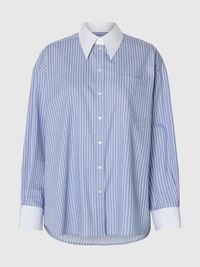 OVERSIZED LONG SLEEVED SHIRT, Dusty Blue, highres