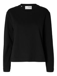UZUN KOLLU BOXY TIŞÖRT, Black, highres