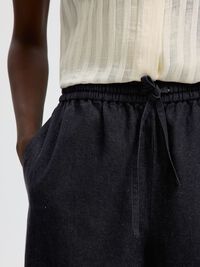 BARREL FIT KETEN KARIŞIMLI PANTOLON FIÇI KESIM PANTOLON, Dark Navy, highres