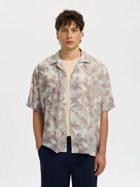 PRINTED SHORT SLEEVED SHIRT, Chocolate Chip, highres