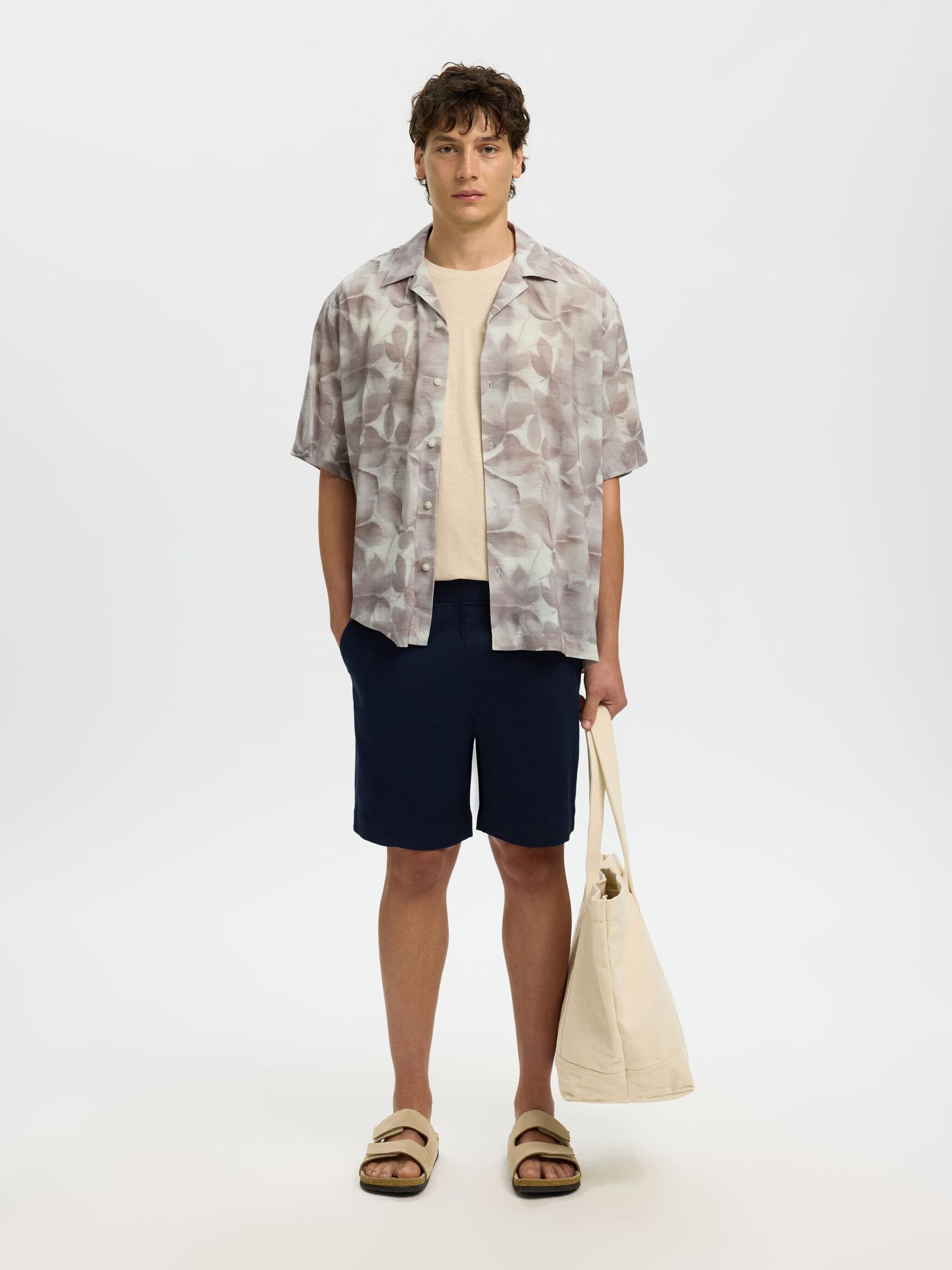 PRINTED SHORT SLEEVED SHIRT, Chocolate Chip, highres