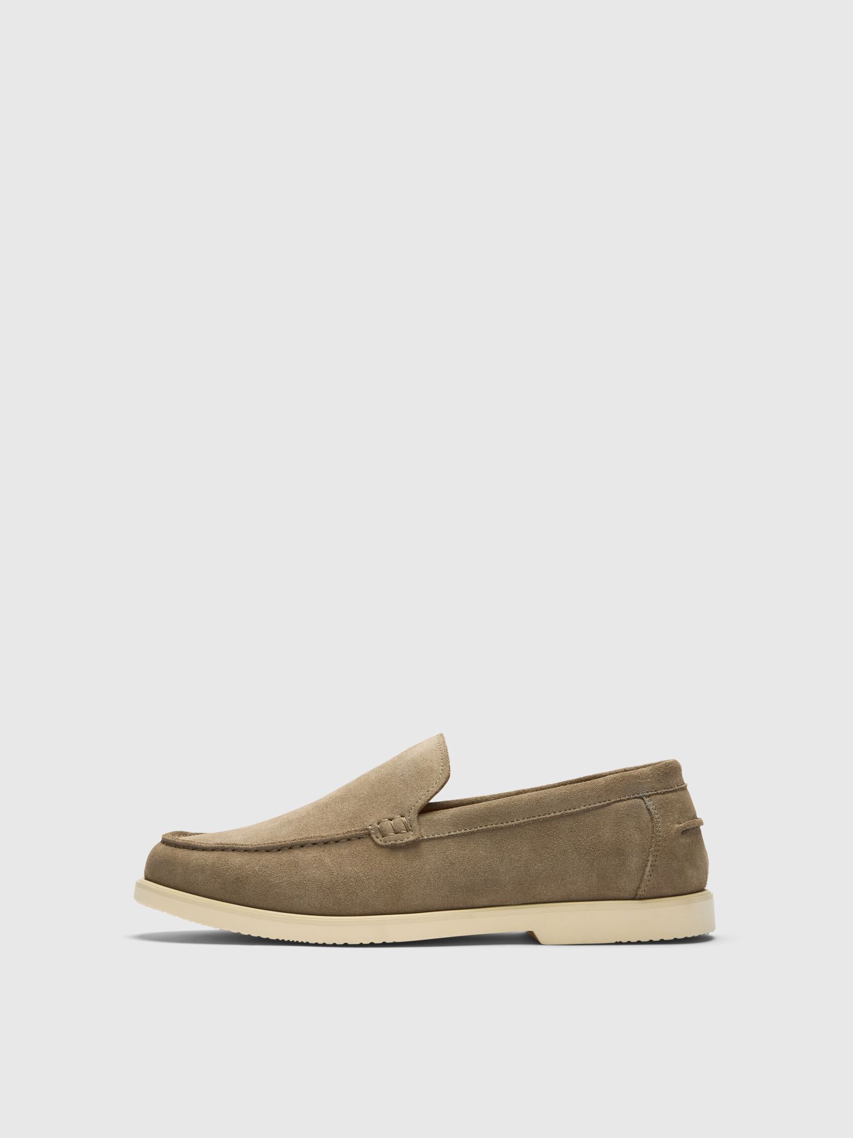 SLIP ON SUEDE LOAFERS, Greige, highres