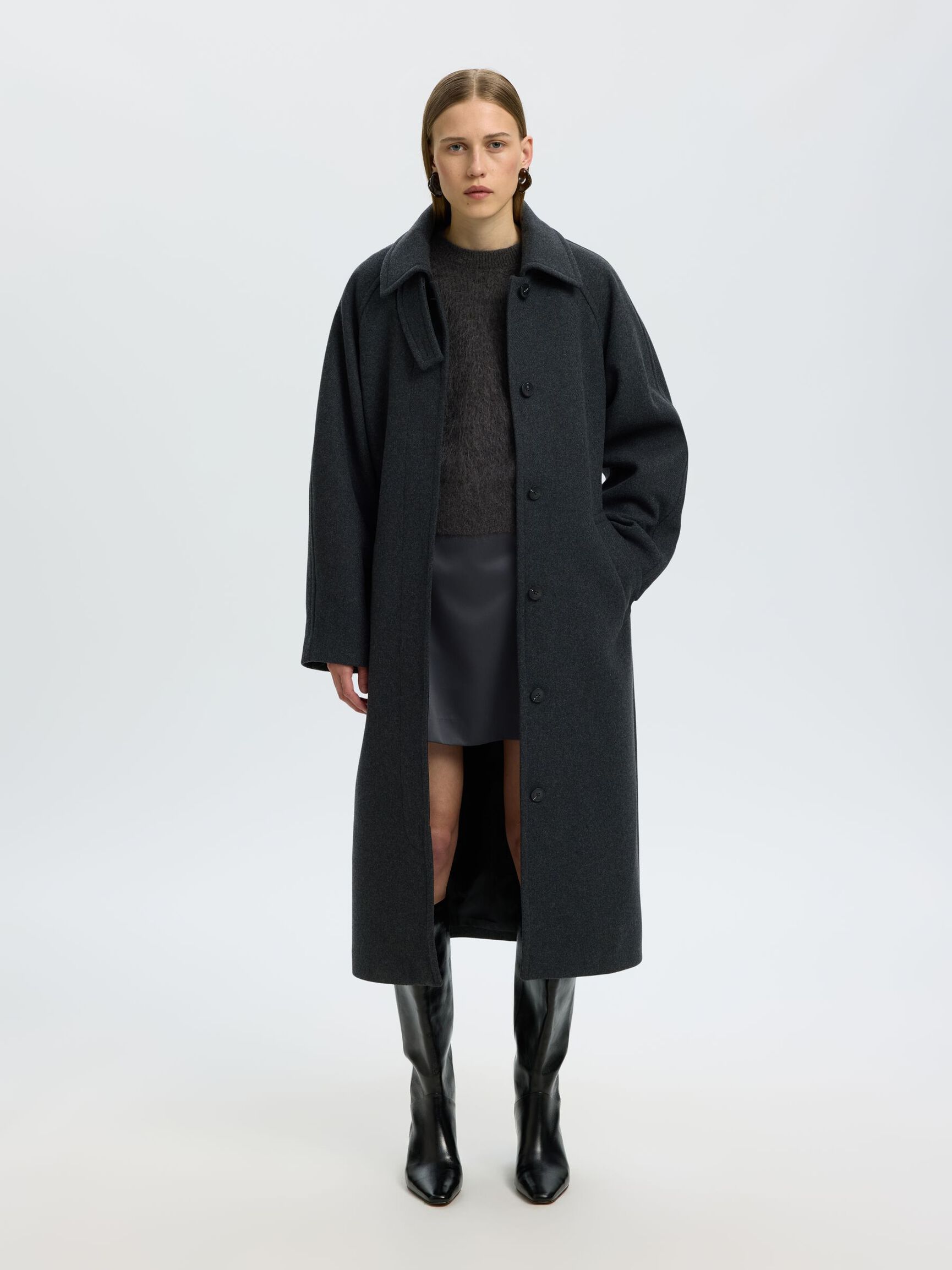 MOHAIR BLEND PULLOVER, Asphalt, highres