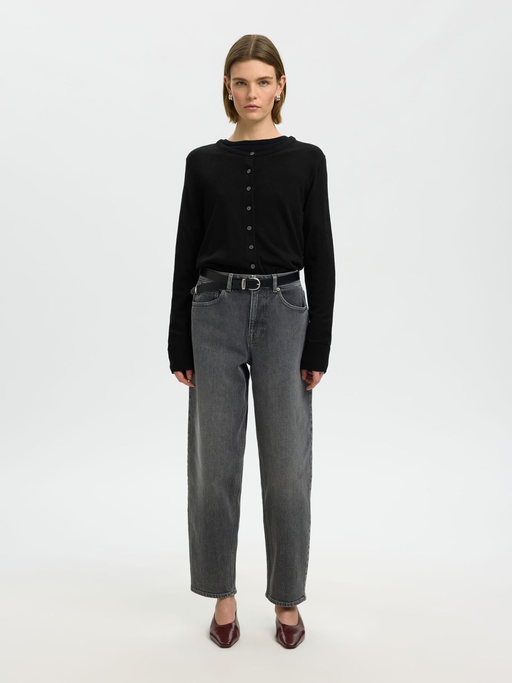 MERINO YÜN HIRKA, Black, highres
