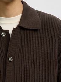 COTTON POLO CARDIGAN, Delicioso, highres