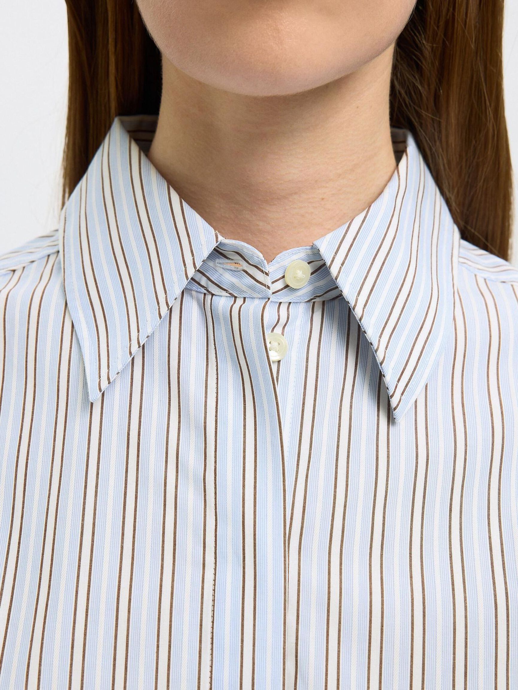 COTTON SHIRT DRESS, Cashmere Blue, highres