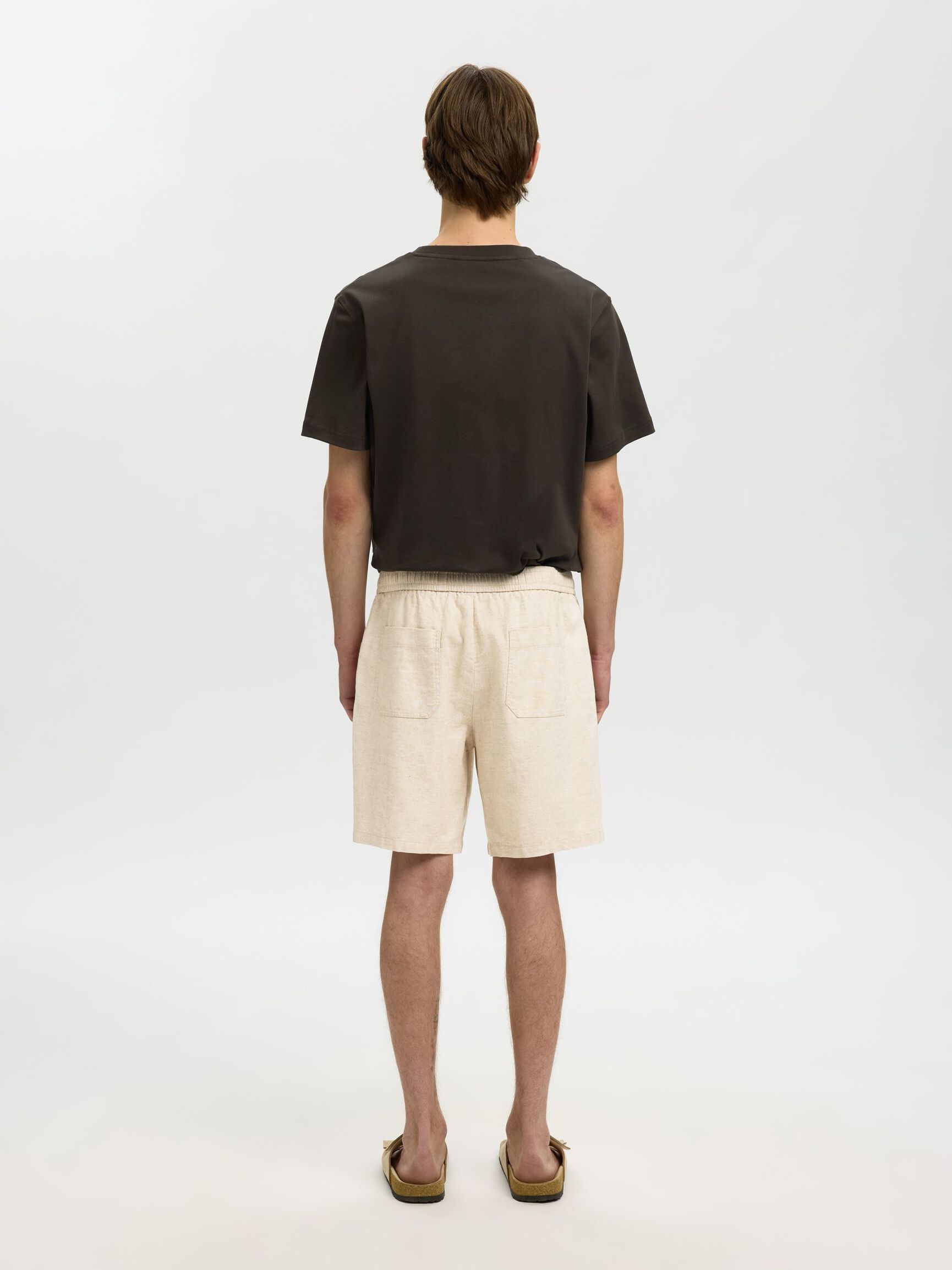 REGULAR FIT KETEN KARIŞIMLI ŞORT ŞORT, Birch, highres