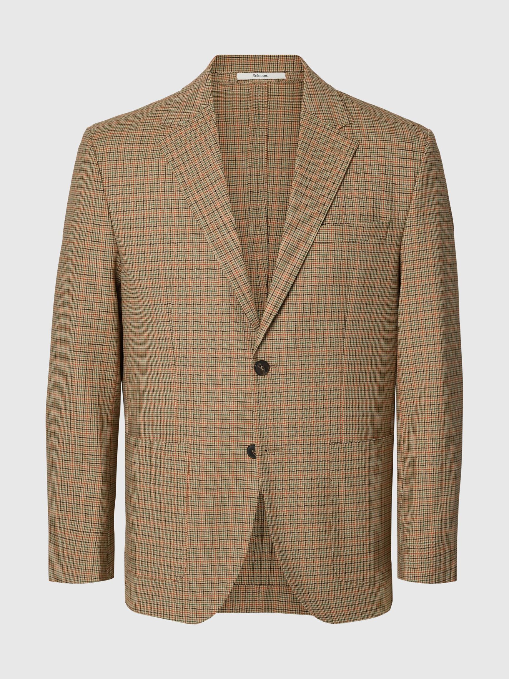 CHECKED BLAZER, Mustard Yellow, highres