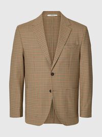CHECKED BLAZER, Mustard Yellow, highres