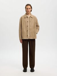 100% SUEDE OVERSHIRT, White Pepper, highres