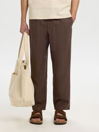 CROP KETEN KARIŞIMLI PANTOLON PANTOLON, Bracken, highres