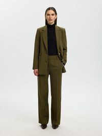 WIDE LEG PANTOLON PANTOLON, Fir Green, highres