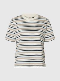 STRIPED BOXY FIT T-SHIRT, Cashmere Blue, highres