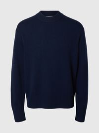 KAŞMIR KARIŞIMLI BISIKLET YAKA TRIKO KAZAK, Navy Blazer, highres