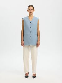BOXY FIT YELEK YELEK, Dusty Blue, highres