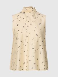 PRINTED SLEEVELESS TOP, Angora, highres