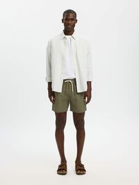 SEERSUCKER SWIM SHORTS, Deep Lichen Green, highres