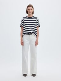 STRIPED BOXY FIT T-SHIRT, Dark Sapphire, highres