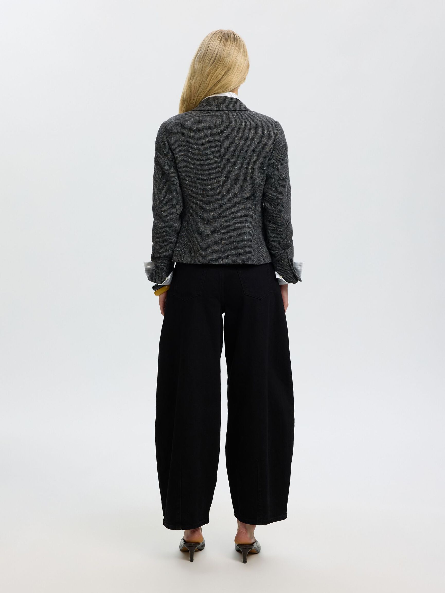 DÜĞMELI KISA BLAZER, Black, highres