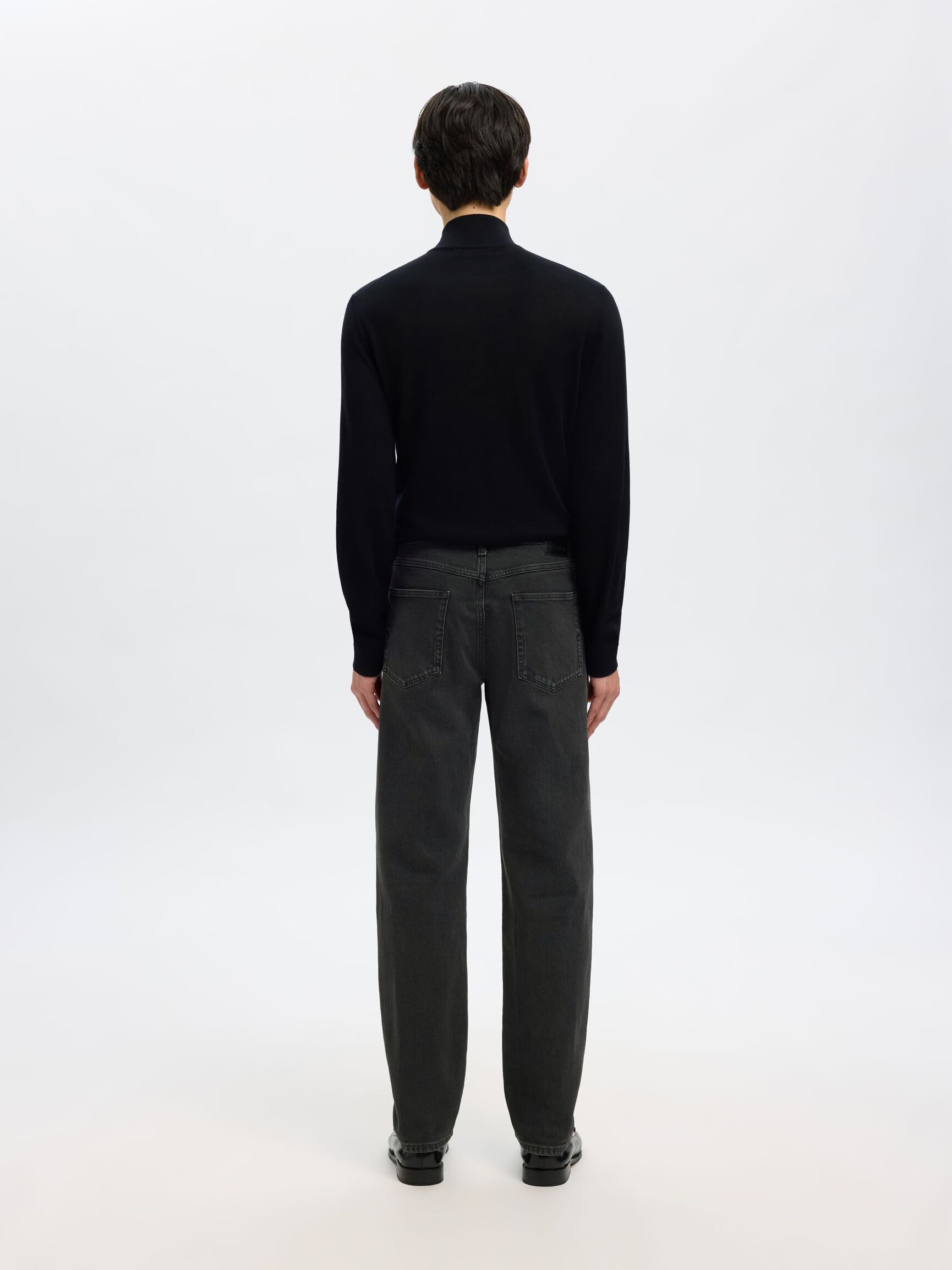196 STRAIGHT FIT JEANS, Black Denim, highres