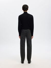 196 STRAIGHT FIT JEANS, Black Denim, highres