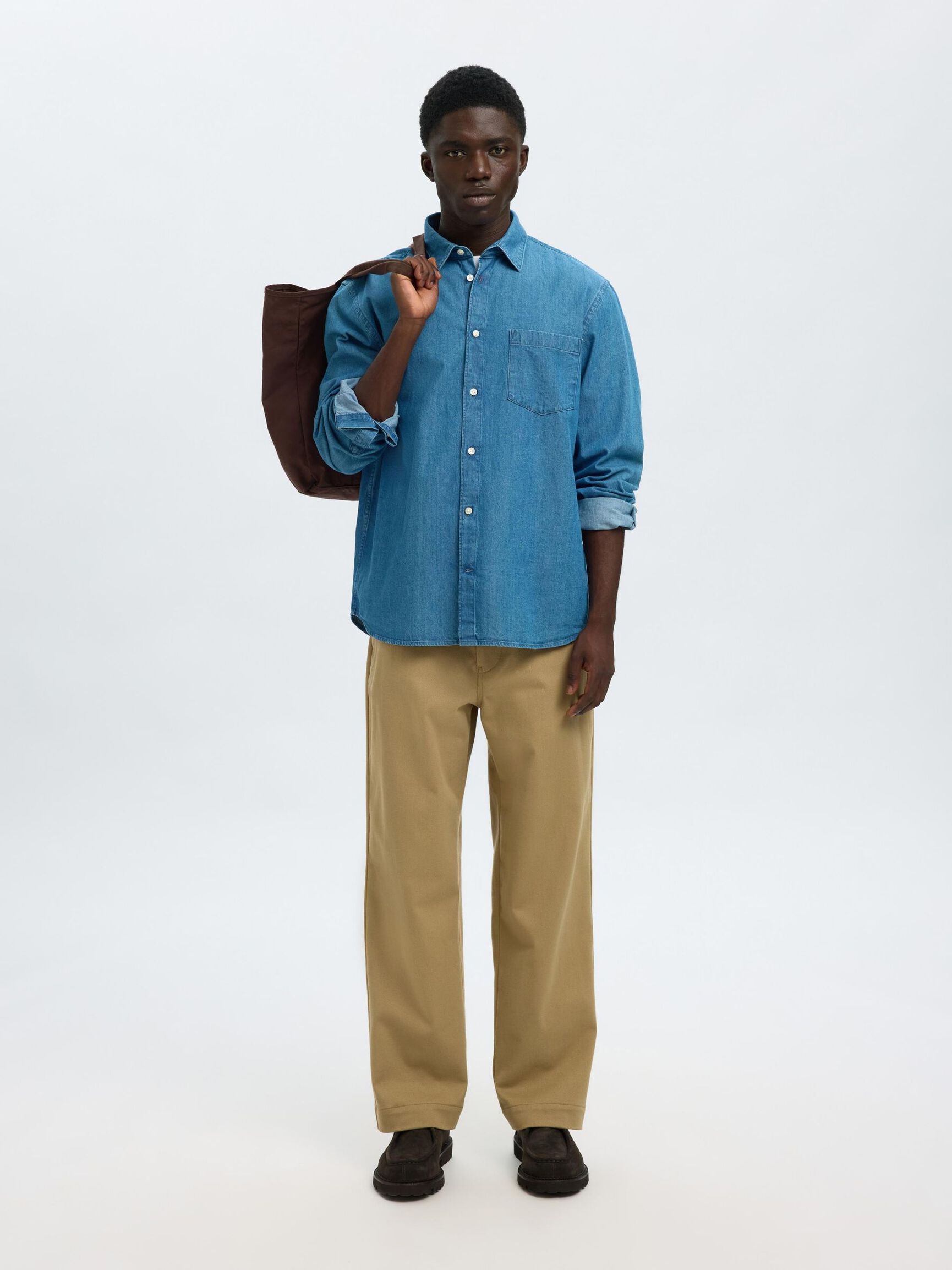REGULAR FIT DENIM GÖMLEK, Medium Blue Denim, highres