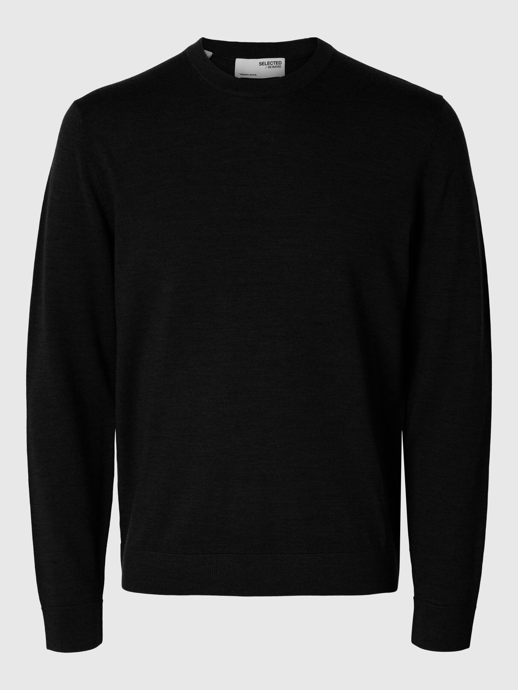 MERINO YÜN BISIKLET YAKA KAZAK, Black, highres