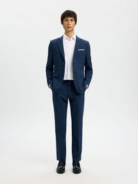 SLIM FIT SINGLE-BREASTED BLAZER, Dark Navy, highres