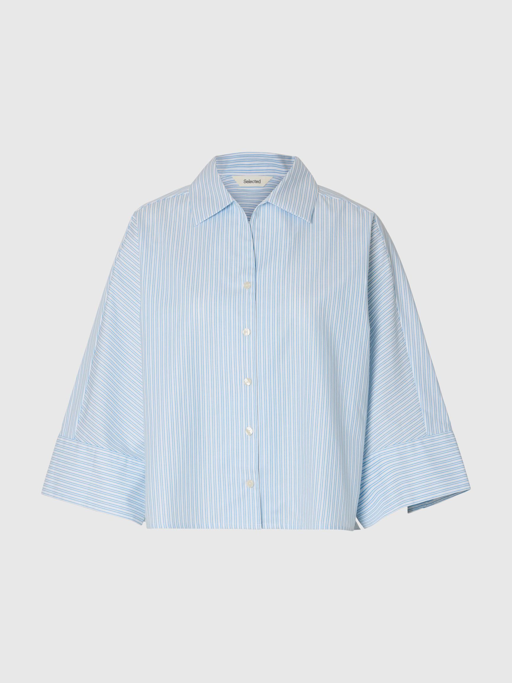 OVERSIZED 3/4 SLEEVED SHIRT, Malibu Blue, highres