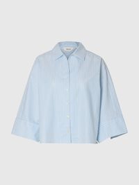 OVERSIZED 3/4 SLEEVED SHIRT, Malibu Blue, highres