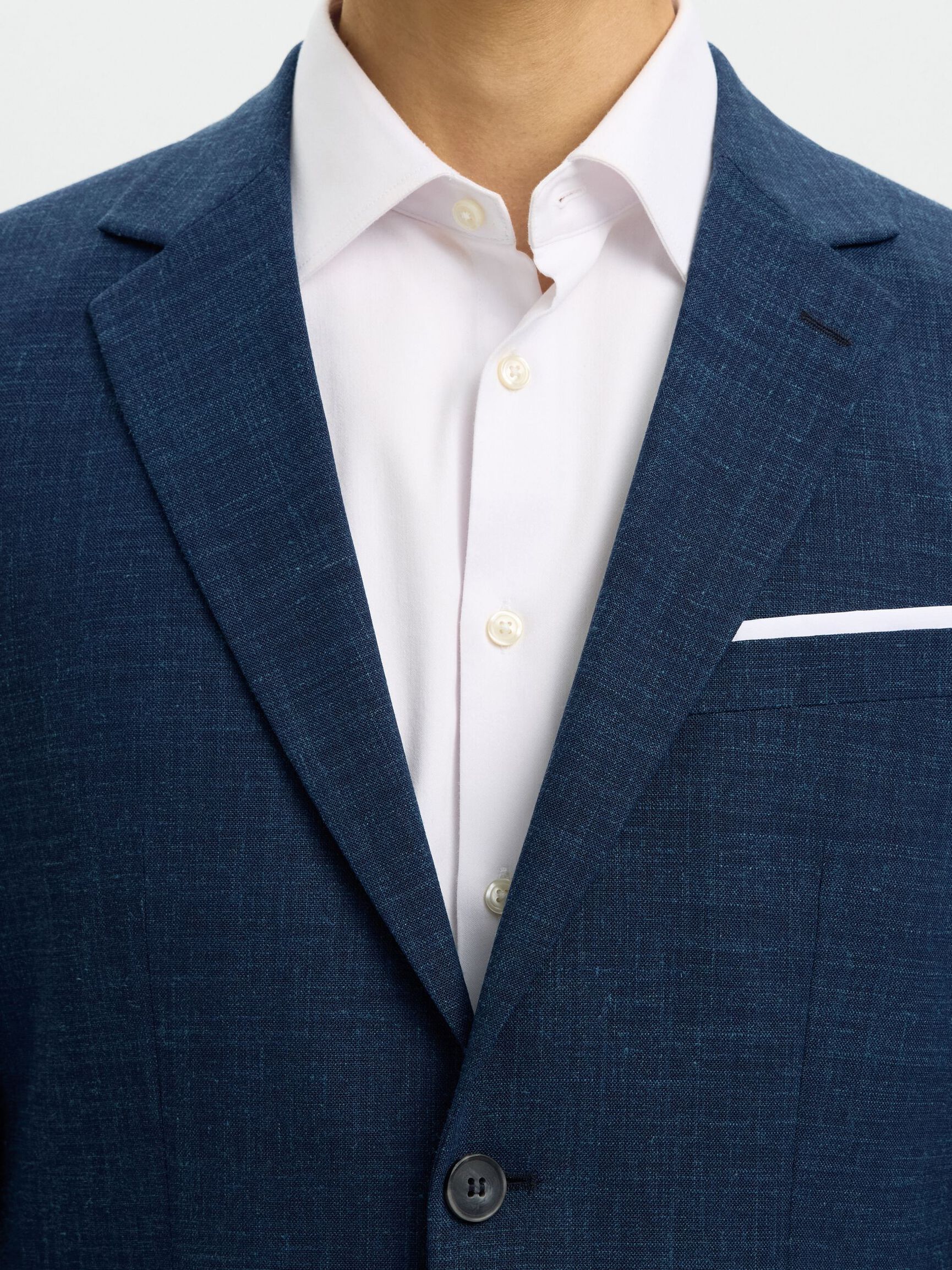 SLIM FIT SINGLE-BREASTED BLAZER, Dark Navy, highres