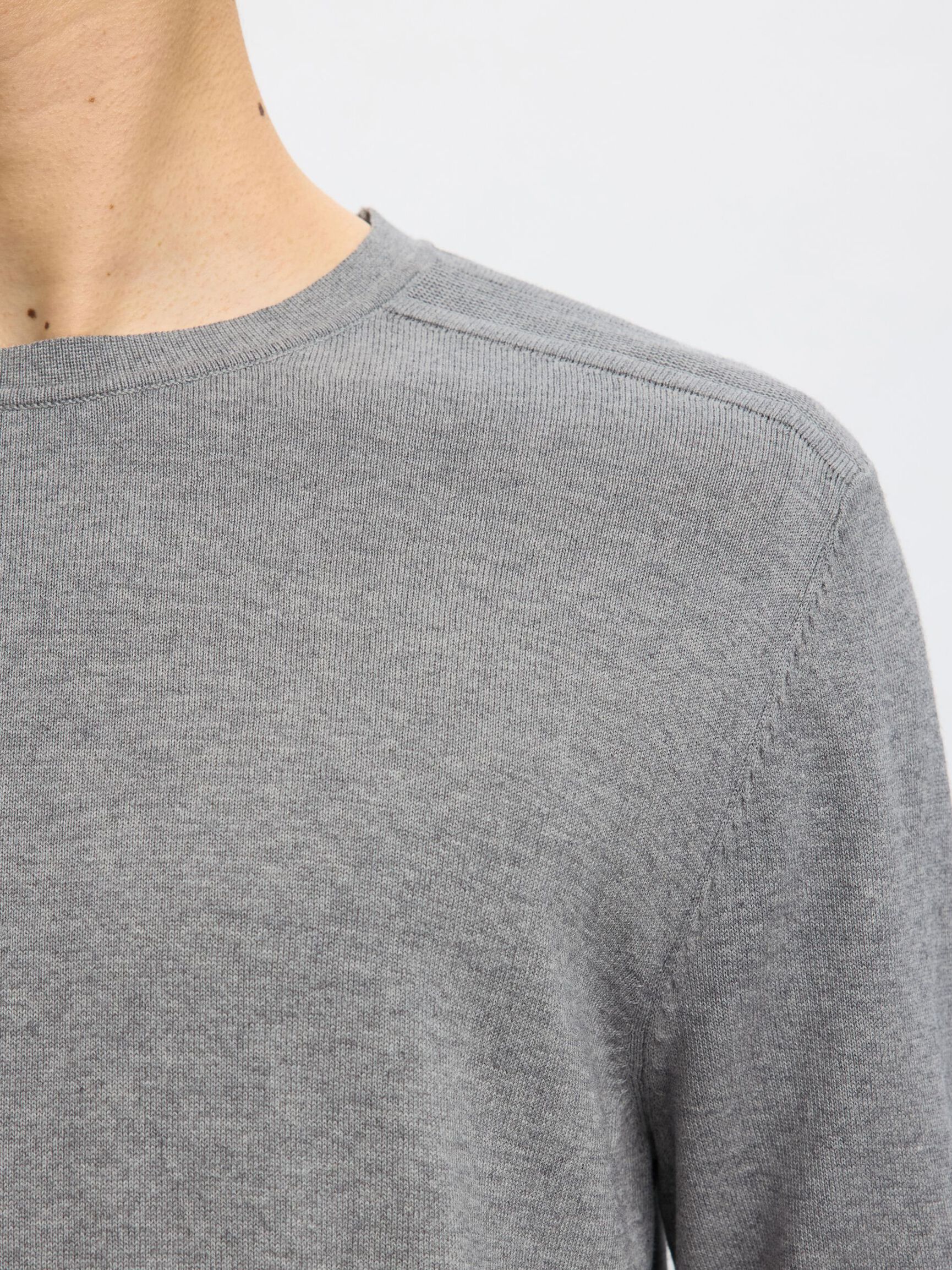 BISIKLET YAKA TRIKO BISIKLET YAKA KAZAK, Medium Grey Melange, highres