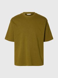 LOOSE FIT BISIKLET YAKA TIŞÖRT TIŞÖRT, Fir Green, highres