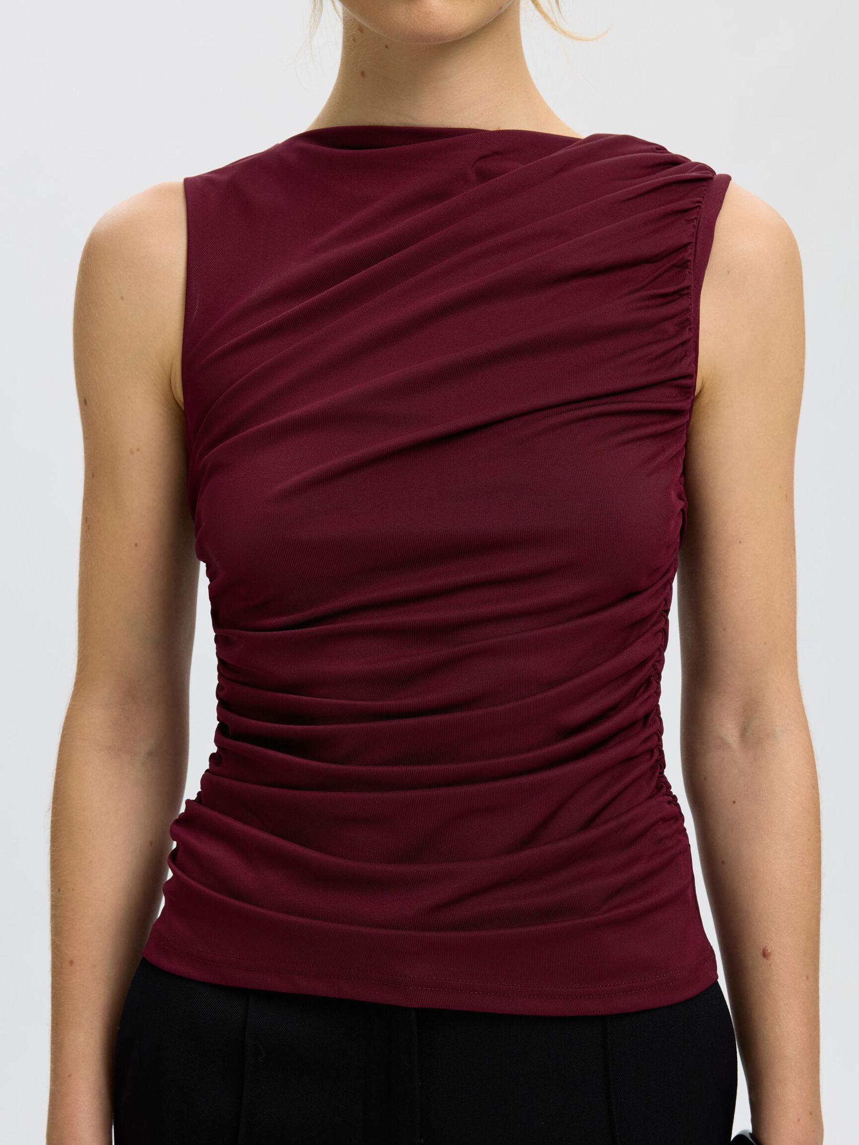 FITTED BLOUSE, Tawny Port, highres